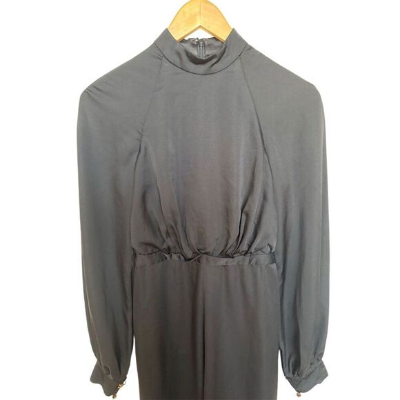 Ieena for Mac Duggal Women's Black Wide Leg Jumpsuit Size 0 Long Sleeve - Picture 7 of 12